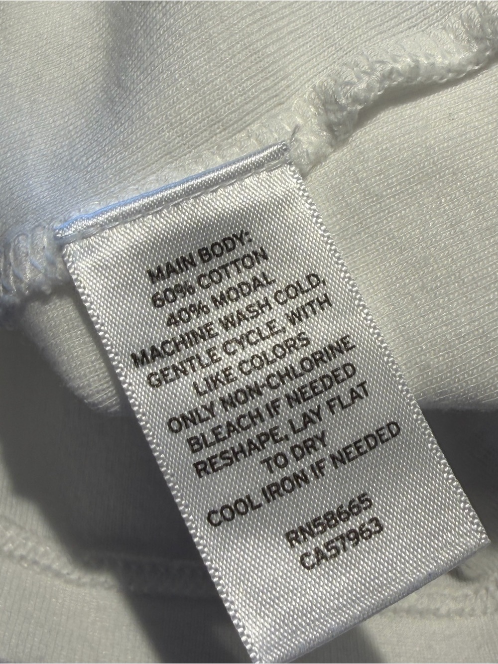 Caslon Boat Neck Long Sleeve T-Shirt Knit Top in White Cotton Modal Blend Sz L - Picture 8 of 8